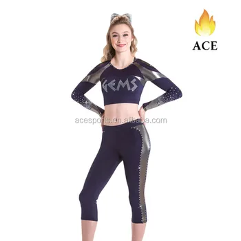 long sleeve cheer crop top