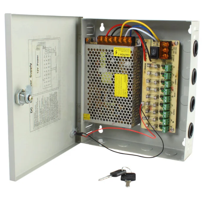 Блок бп 10. CCTV Power Supply 12vdc 9. Блок питания 12v 10a. Бокс для блока питания 12в. Блок питания шахтный.