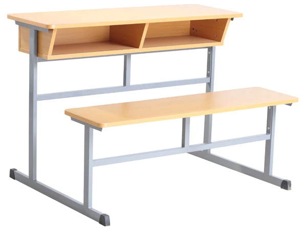 Wooden classroom bench