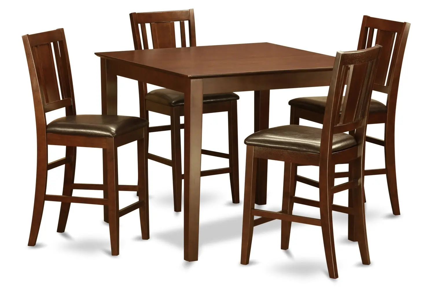 East West Furniture EWBU5-MAH-LC 5-Piece Gathering Table Set
