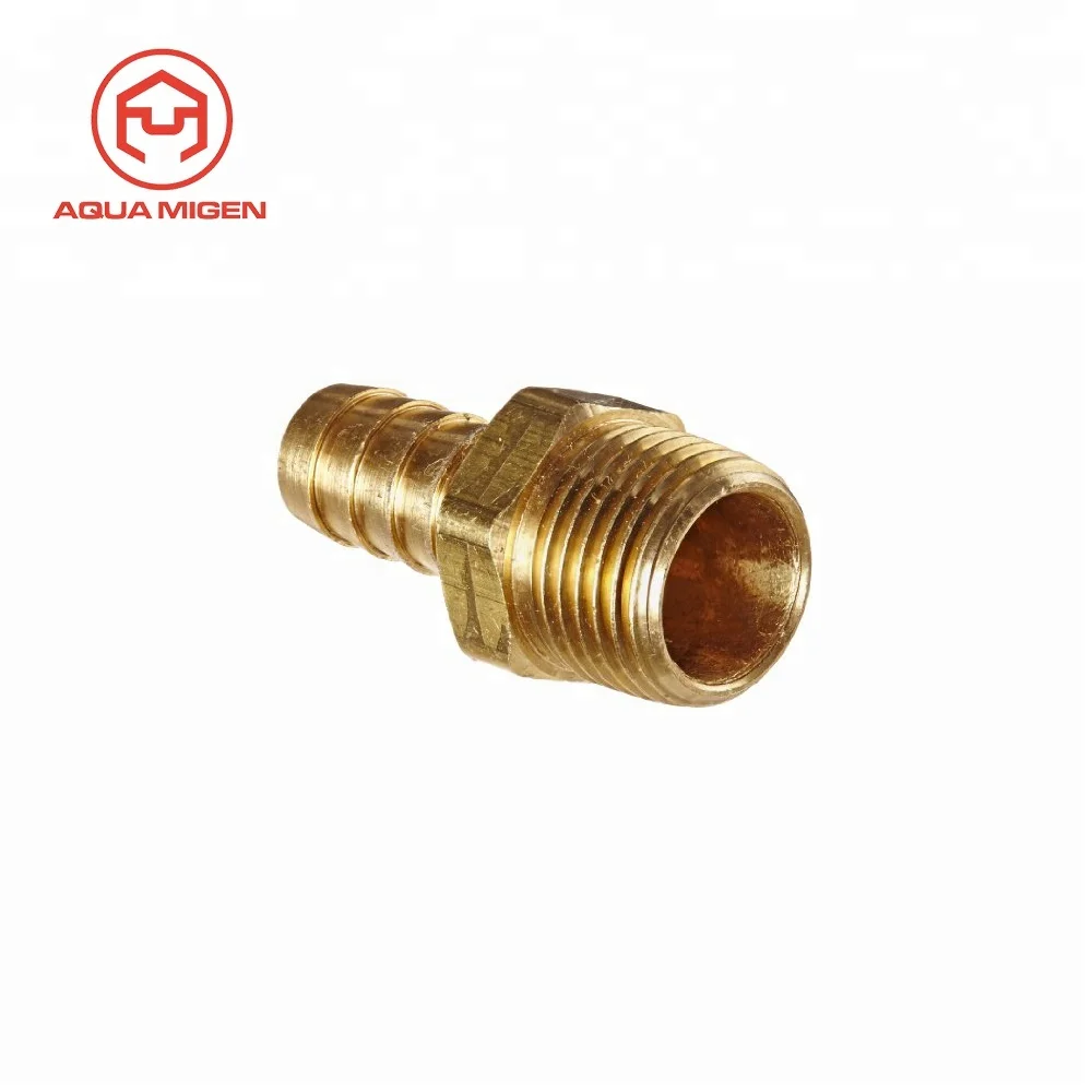 Raccord Droit Laiton Grainger 6AFN9 - 1/2" Barb X 1/2" Mâle NPT | Neuf D'usine Pour Tuyauterie