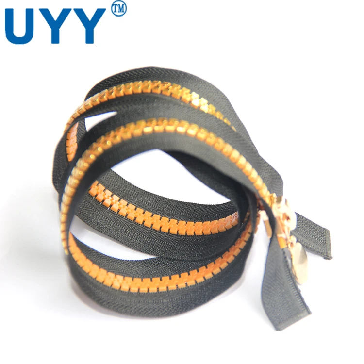 
Clothing plated gold teeth 55 cm length 8# resin zipper 