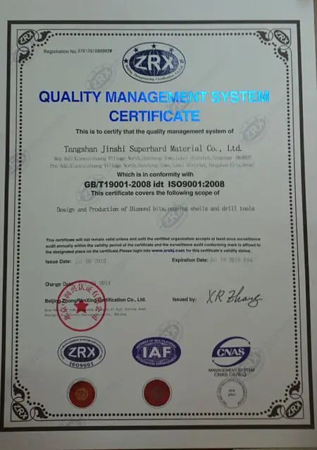 ISO certificate