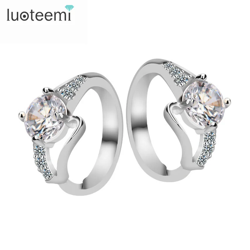 LUOTEEMI Summer Hot New Top Quality Zircon Diamond Women Classic Cuff Earrings Small Huggie