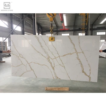 quartz gold calacatta vein slab stone countertop 3cm larger