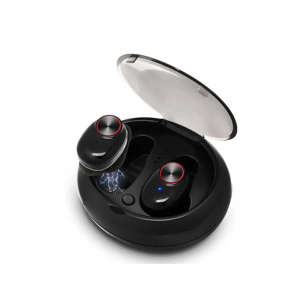 

TWS Bluetooth 5.0 Headset True Wireless Earbuds with QI-Enabled Wireless Charging Case IPX6 Waterproof Long Lasting