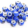 10x15mm eye blue rondelle evil eye lampwork glass beads round blue