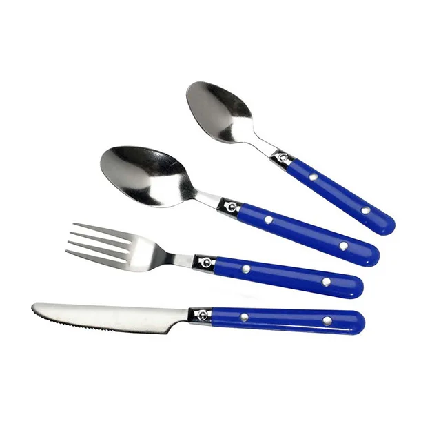 Promotional Stainless Steel Travel Cutlery Set With Plastics Handle