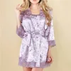 Good Feedback Exquisite Workmanship Luxury Satin Robe Sexy Set