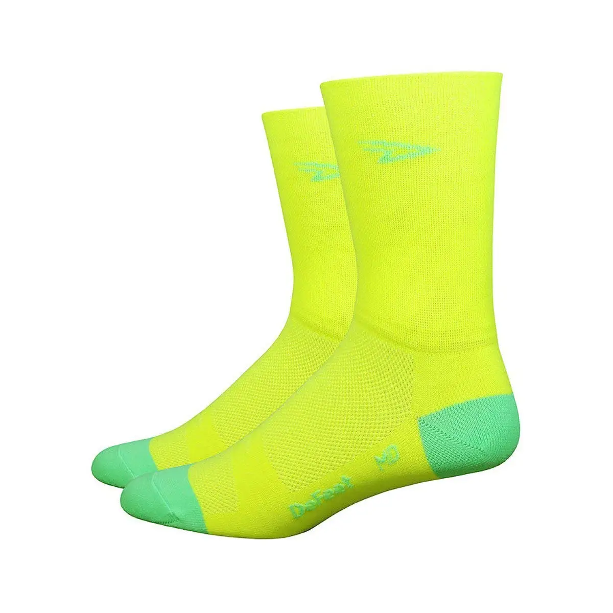 DeFeet AirEator HiTop Hi-Vis D-Logo Cycling//Running Socks AIRTHV