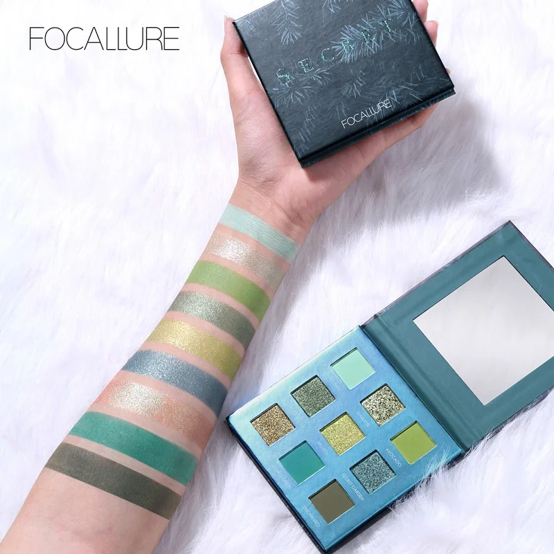 

Focallure Cosmetic Durable Magical Green Color Shades Pigment Powders Shimmer Secrect" Eyeshadow Palette Makeup 2019