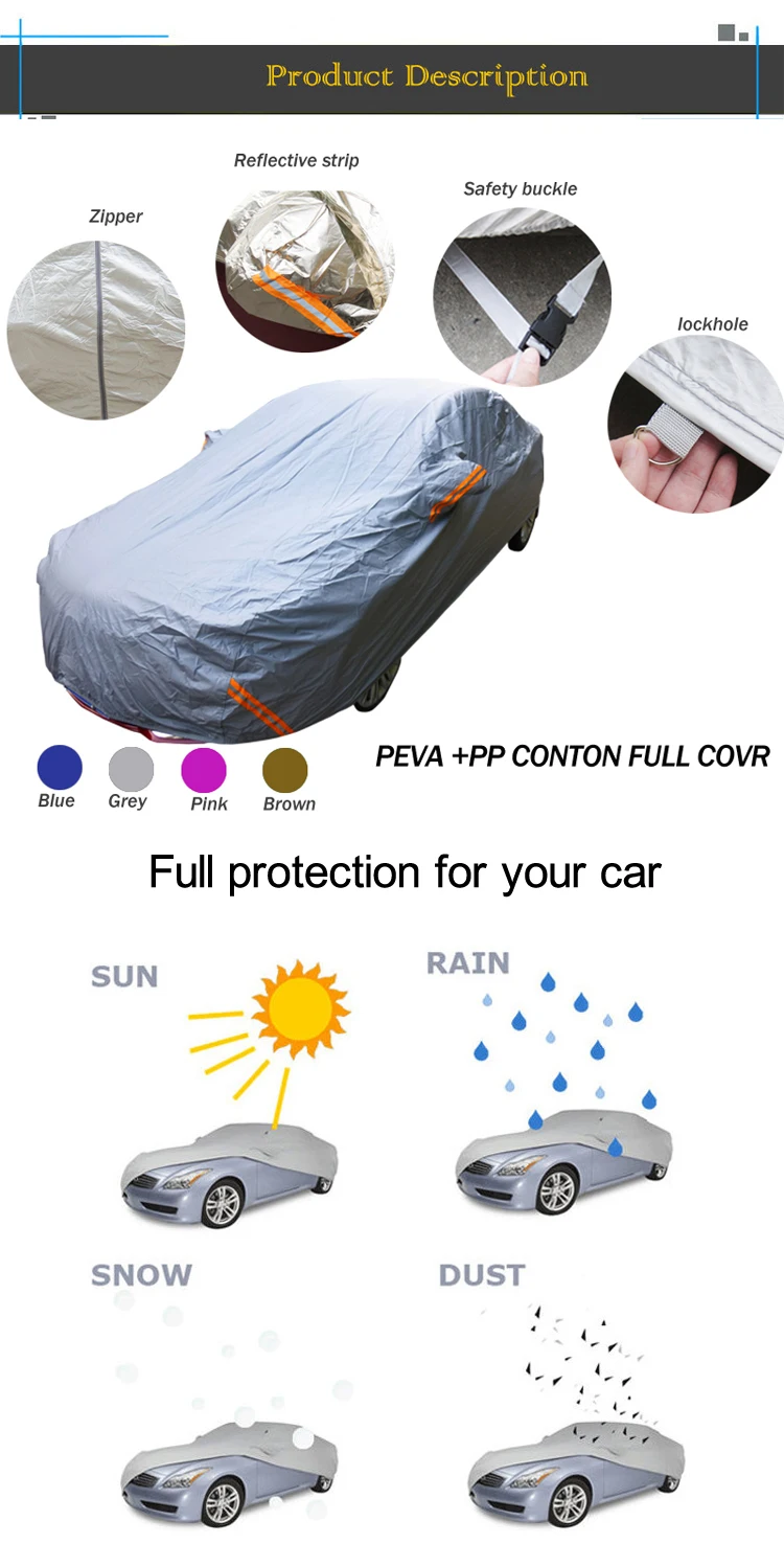 Peva & Pp Cotton Hail Proof Car Cover,Waterproof Protective Cover Car