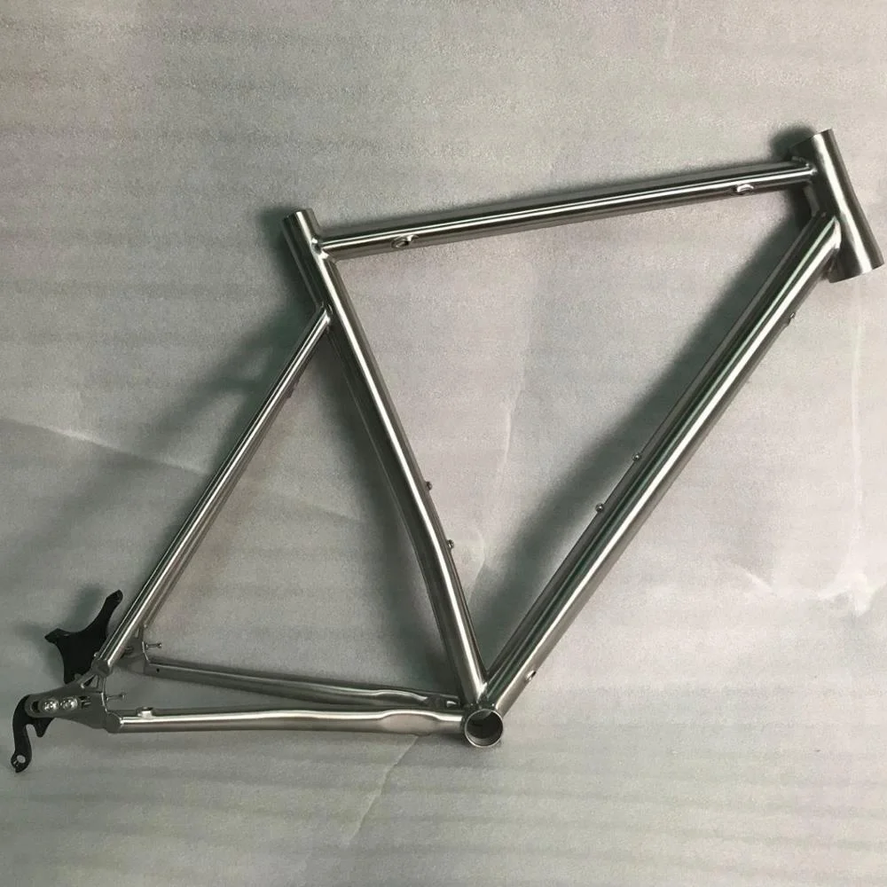 

Titanium disc road bike frame belt drive 53cm size in stock, Slivery