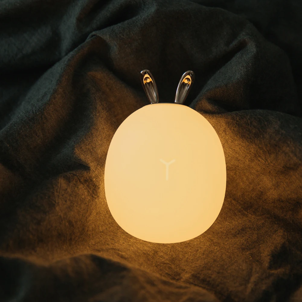 USB Charging Silicone Touch Sensor LED Night Lights Cute Deer Bunny Animal Cartoon Children  Toy Lights