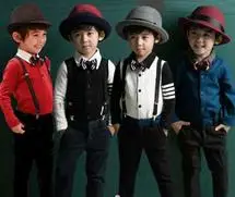 

Party Suits Of Design Shirt And Long Style Black Rompers For Boy Kids, As picture