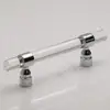 New Product Luxury Aluminum Acrylic Polished Chrome Pull Handle Crystal Cabinet Door Knob Furniture Pull Handle Door