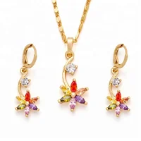 

2018 Fashion New Design Style Hanging Cubic Zircon Earrings Pendant Jewelry Sets for Women