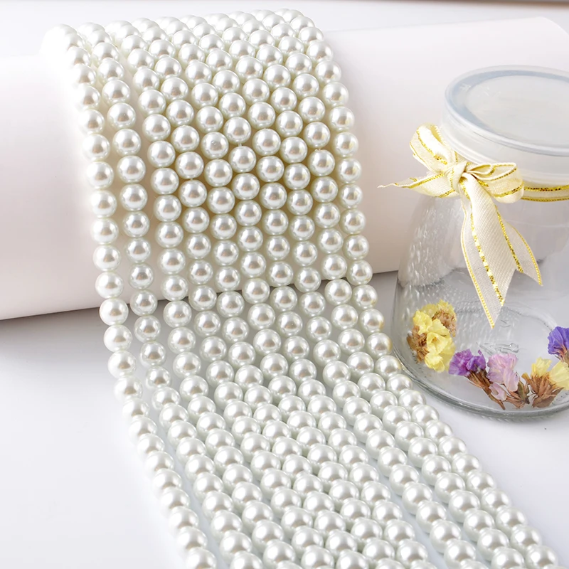 

Colorful More Types 6mm 8mm Glass Imitation Pearls Loose Ivory Glass Pearl Beads for Rosary Making, More than 100 kinds