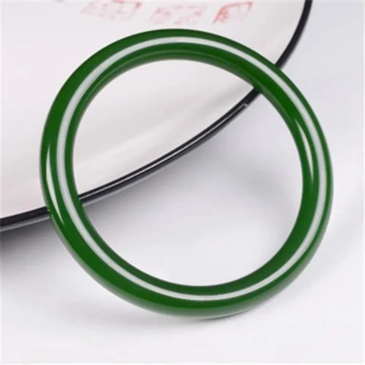 

New Natural Green Nephrite Bracelet For Healing Gemstone Bangles, Dark green