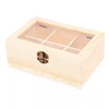 Custom Collins Wooden Tea Coffee Packing Box 6 Grids Compartments Tea Bag Gift Box