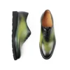 VIKEDUO Hand Made Advanced Green Suits Tuxedo Oxfords Smart Unique Formal Men's Genuine Leather Dress Shoes