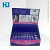 Folding tiny single retail hair display counter, cartoon display box with hole for hair dye, cardboard e-liquird box