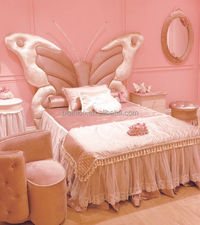 
Latest Design Butterfly Headboard Hand Made Pink Princess Lovely Kids Bed For Children Bedroom Furniture BF05 150511 8  (60237134986)