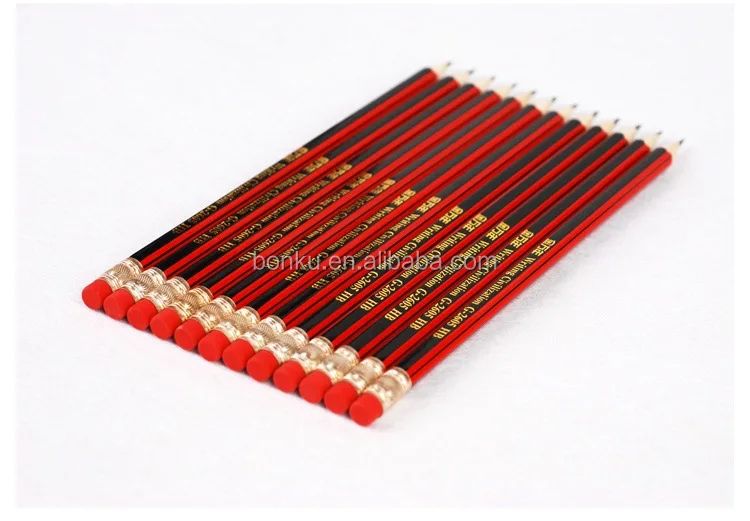 wholesale good quality stripped HB wooden pencil.jpg