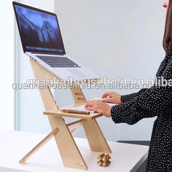 Bamboo Standing Desk Stand Up Desk Laptop Stand