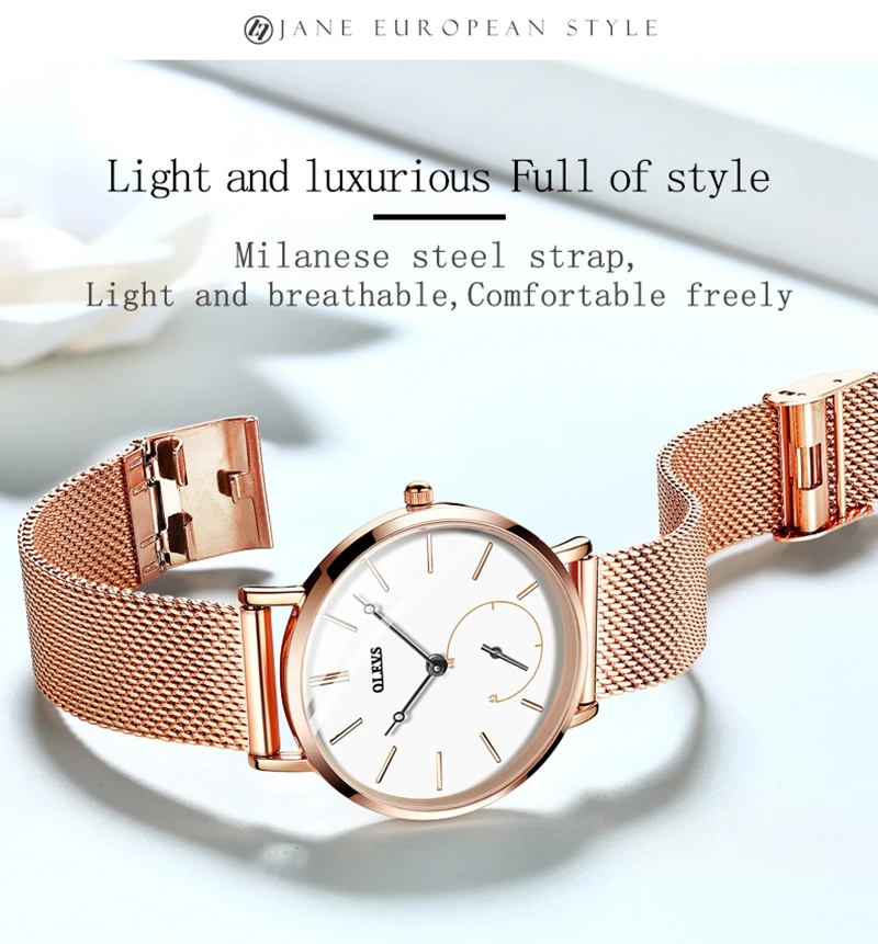 2019 Olevs De Las Mujeres De La Moda Watchesrose De Lujo De Las mujeres relojes de 2019 de calidad superior de acero