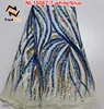 net sequence fabric nigeria lace materials of NL10062 white blue