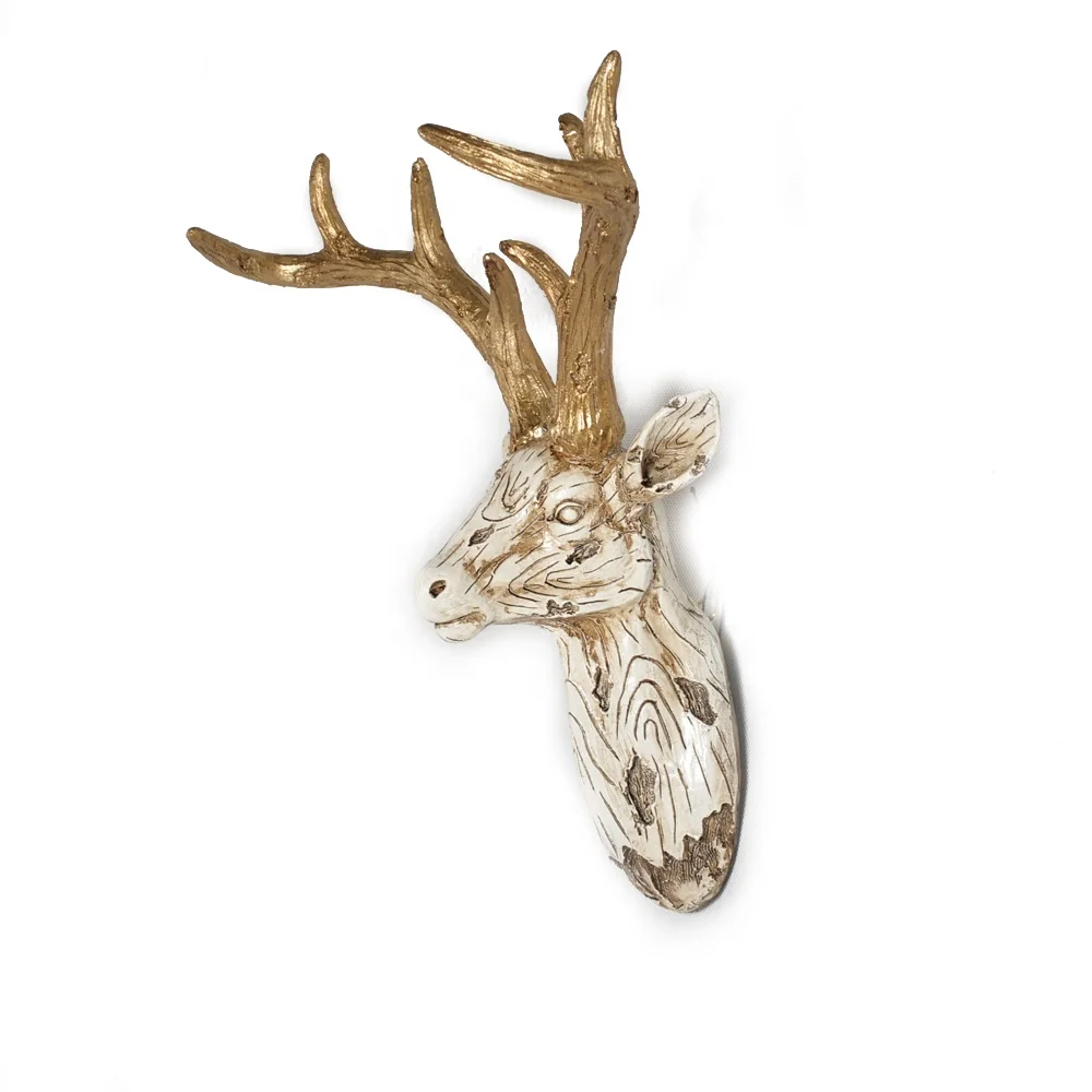 

Mayco Living Room Wall Decoration Resin Animal Sculpture Deer Head, White