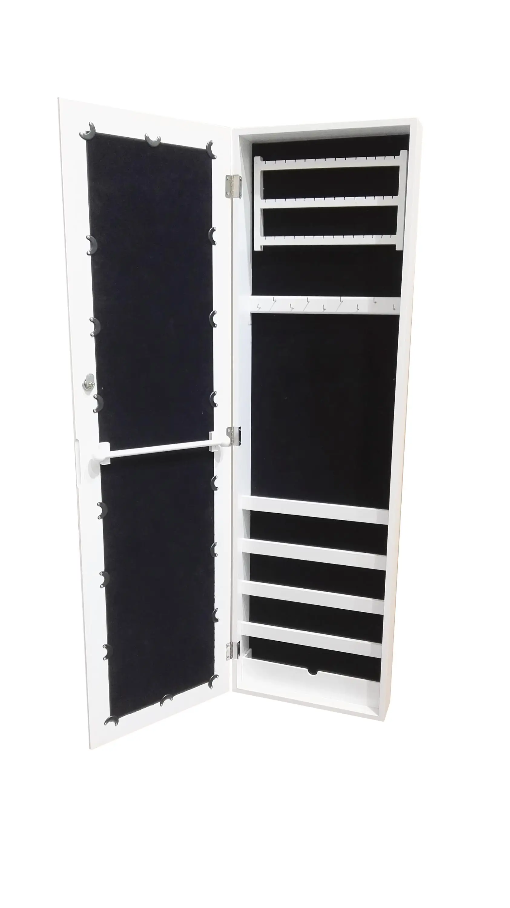 Wooden Wall Mount Recessed Jewelry Organizer For Home Bedroom