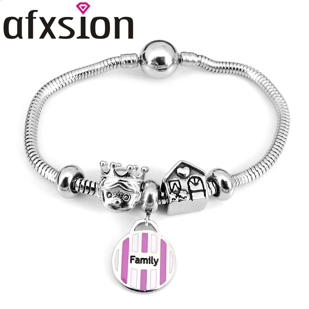 

AFXSION Murano Glass Beads Pandora charms Handmade Chain pandora Bracelet For Girls gift, Gold;silver;rose gold