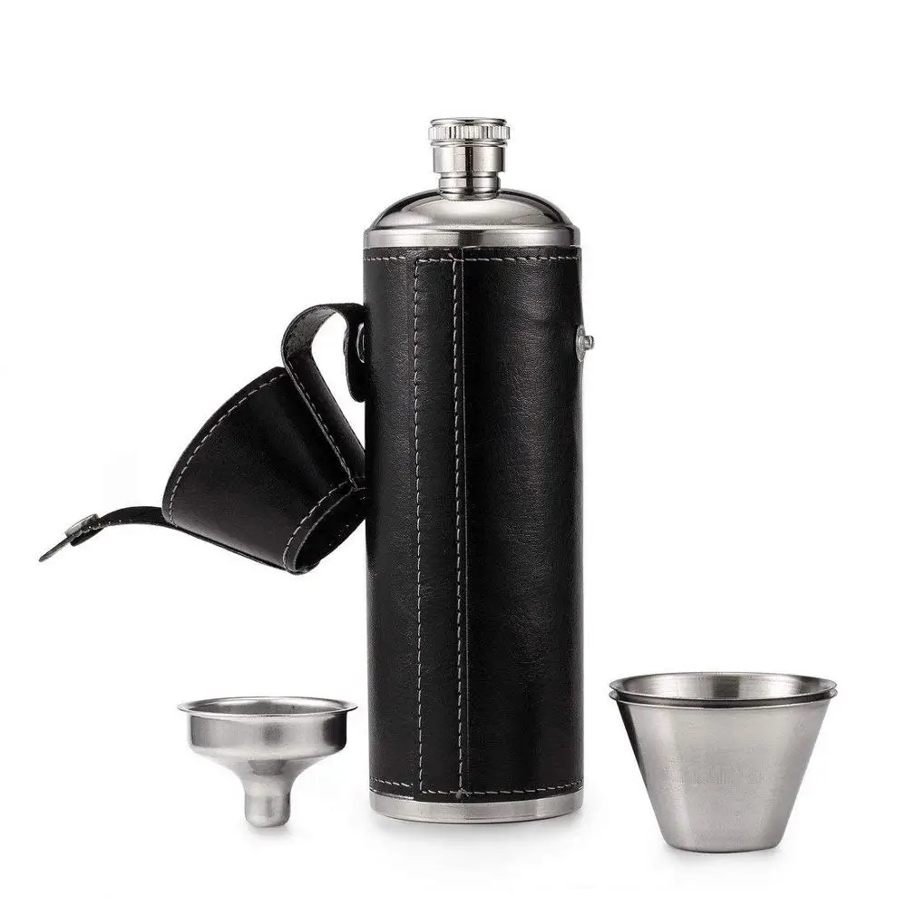 

OEM small order accept 6oz,8oz,10oz Stainless steel black round hip flask