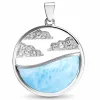 925 Sterling silver Charm pendant natural larimar cloud pendant for engagement jewelry