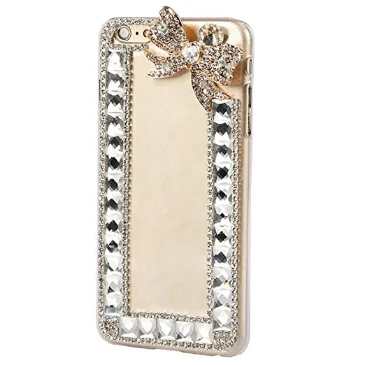 

3D Bling metal Bowknot Crystal Rhinestone Diamond DIY handmade Phone Case Cover for iphone5S 5C 6/6P 7/7P for sam S6 S7E S8P N5