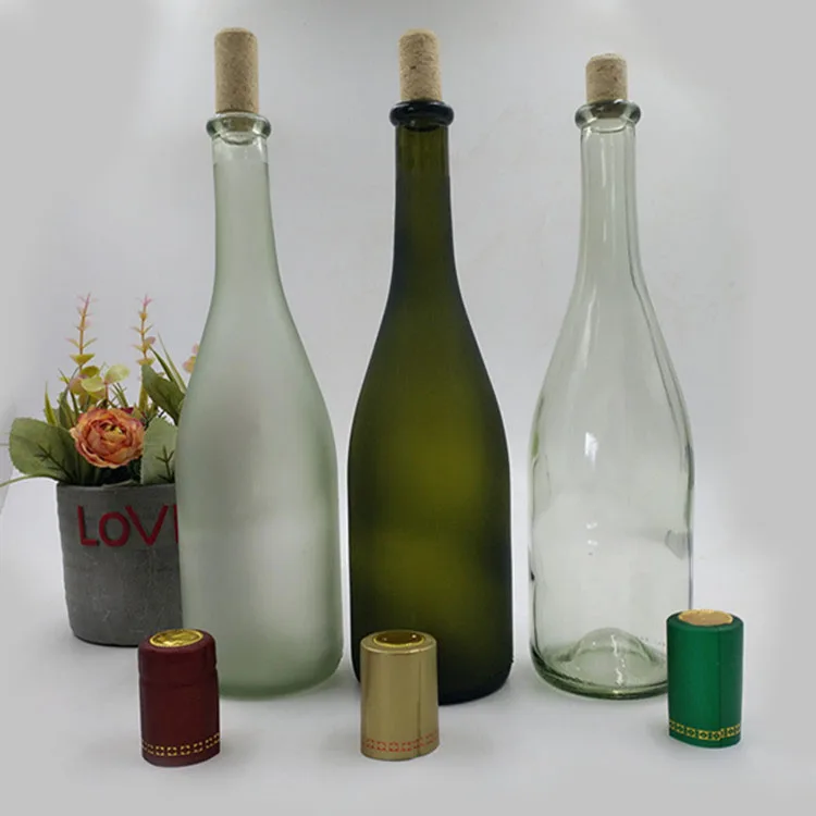 Wholesale Two Colors 750ml Frosted Wine Glass Packaging Bottle With Big