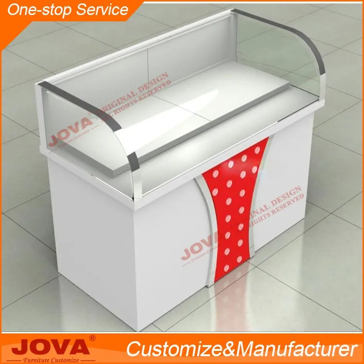 Modern Shop Counter Design / Wooden And Glass Mobile Phone Shop Display