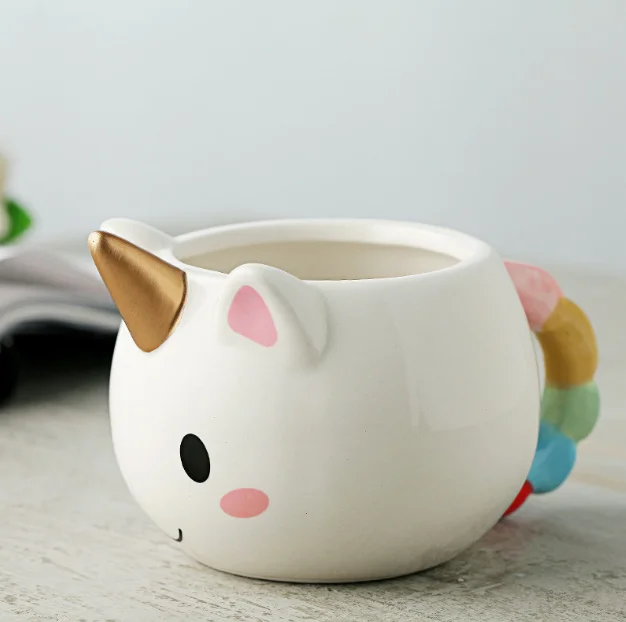 

HT300012 Cartoon Mug 3D Ceramic Coffee Cup Children Girl Creative Cute Gift Wild Finding Magical Horse Cups, Refer to pictures