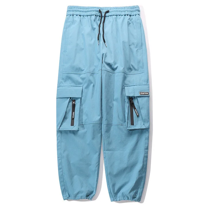 

Wholesale Japan Style Streetwear Cargo Pants For Mens, Black blue