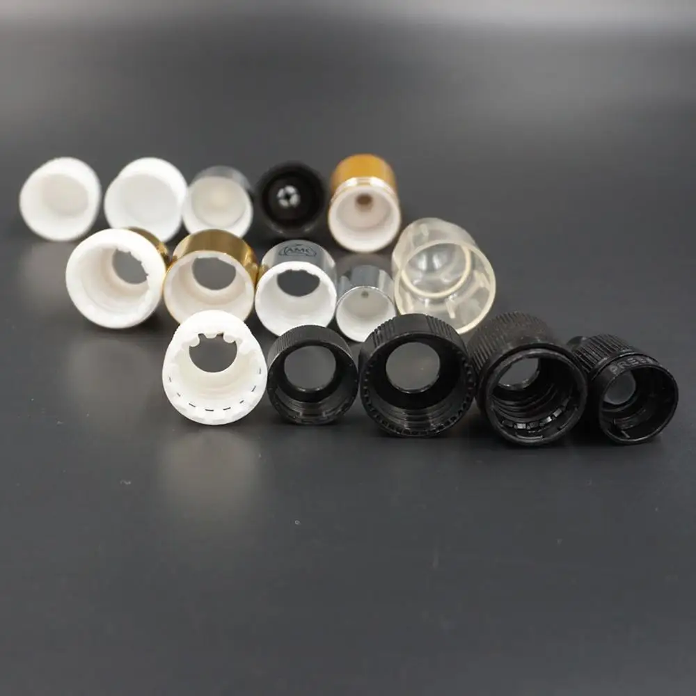 
Custom Aluminum Plastic Screw Childproof Dropper Bottle Cap of Perfume Sample Vial 