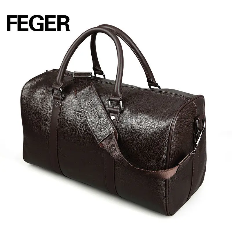 black leather holdall bag