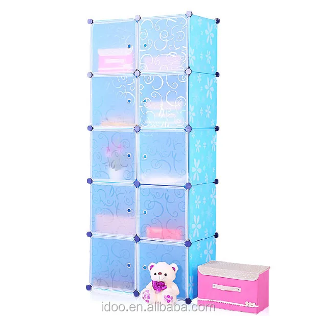 10 cubos pp armários armário roupeiro armário para guardar brinquedos de plástico azul para Artesanal Ouro Preto ~ 10 cubos pp armários armário roupeiro armário para guardar brinquedos de plástico azul para