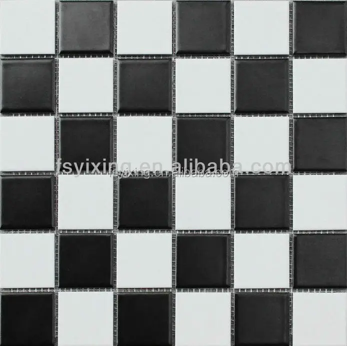 WT21 ubin keramik hitam dan putih untuk lantai dan dinding 