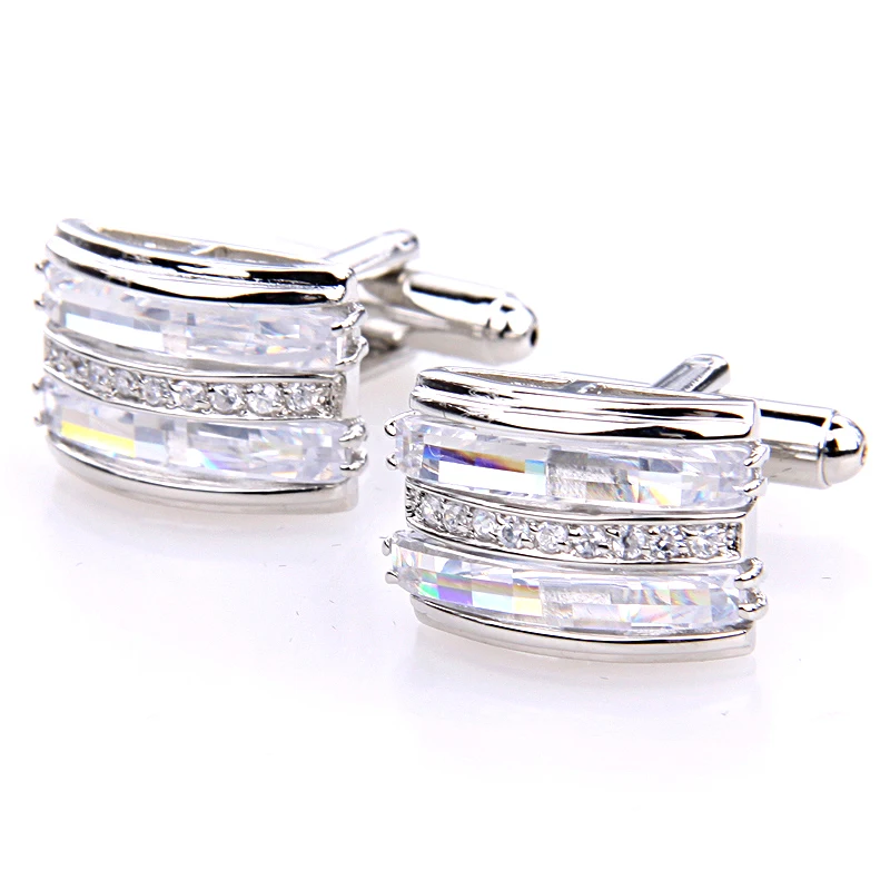 

best metal wholesale mens crystal cufflinks for shirt, Silver