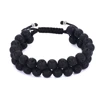 Hot Sale 18K Gold Plating Micro Pave Black CZ Beads Charm Bracelets, Charm Men Bracelet Lava Stone Beads Bracelet