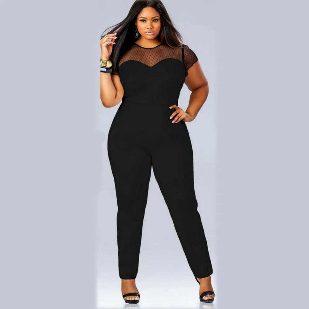 

F20425A 2021 new design ready to ship High quality lace stitching plus size women jumpsuit, White, burgundy, black, army green