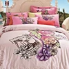 Dubai liquidation quality 100%cotton duvet cover 3D bed sheets set of 4 hypoallergenic