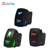6 pin Laser SPDT/SPST/DPST Rocker Switch ON-OFF-ON with 2 LED Light 20A 12V Red auto switch